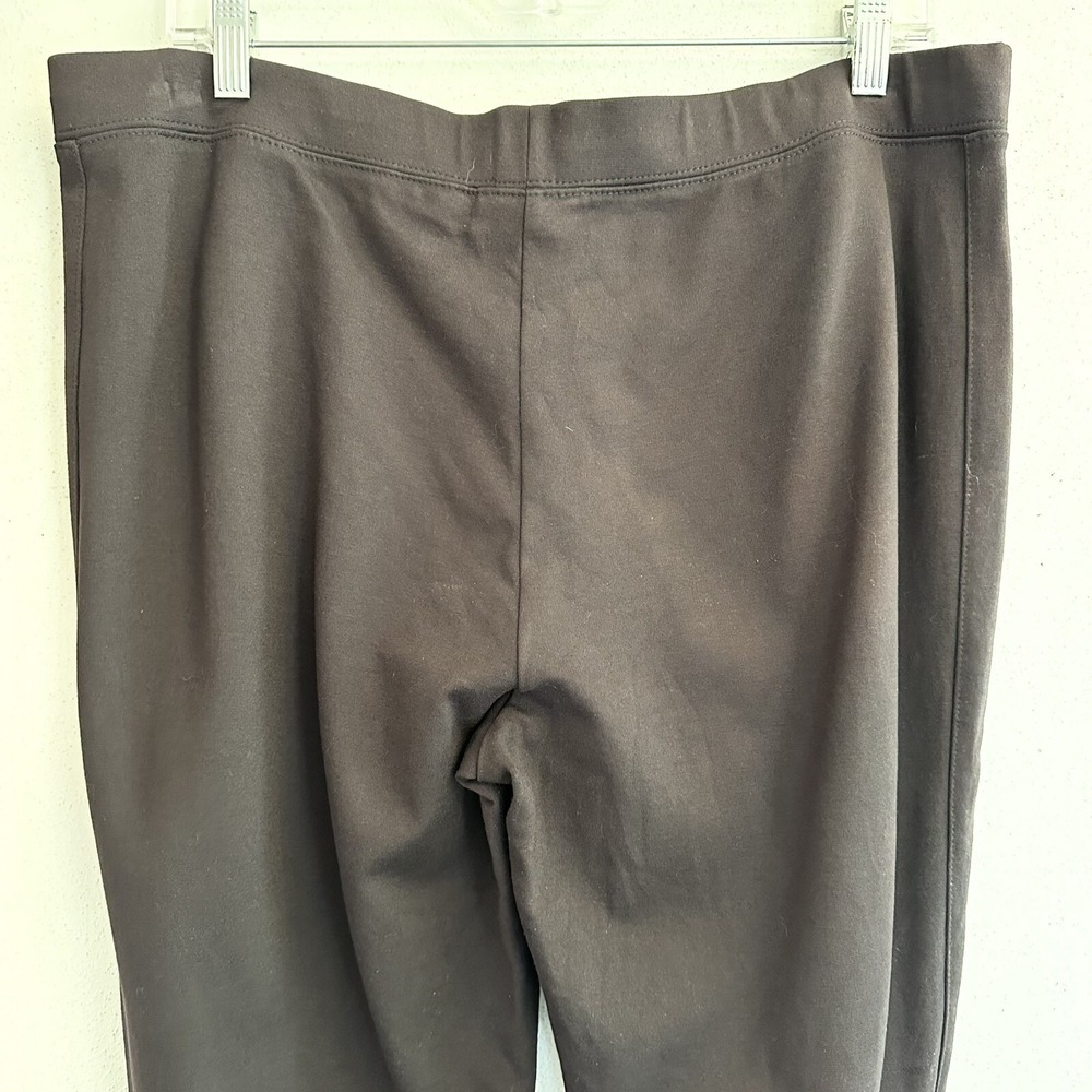Susan Graver Liquid Knit Pants Womens Large Brown Straight Leg Pull On Career - Picture 8 of 10